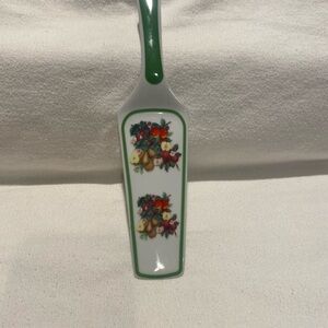 Vintage Ceramic Cake Server with Fruit Motif